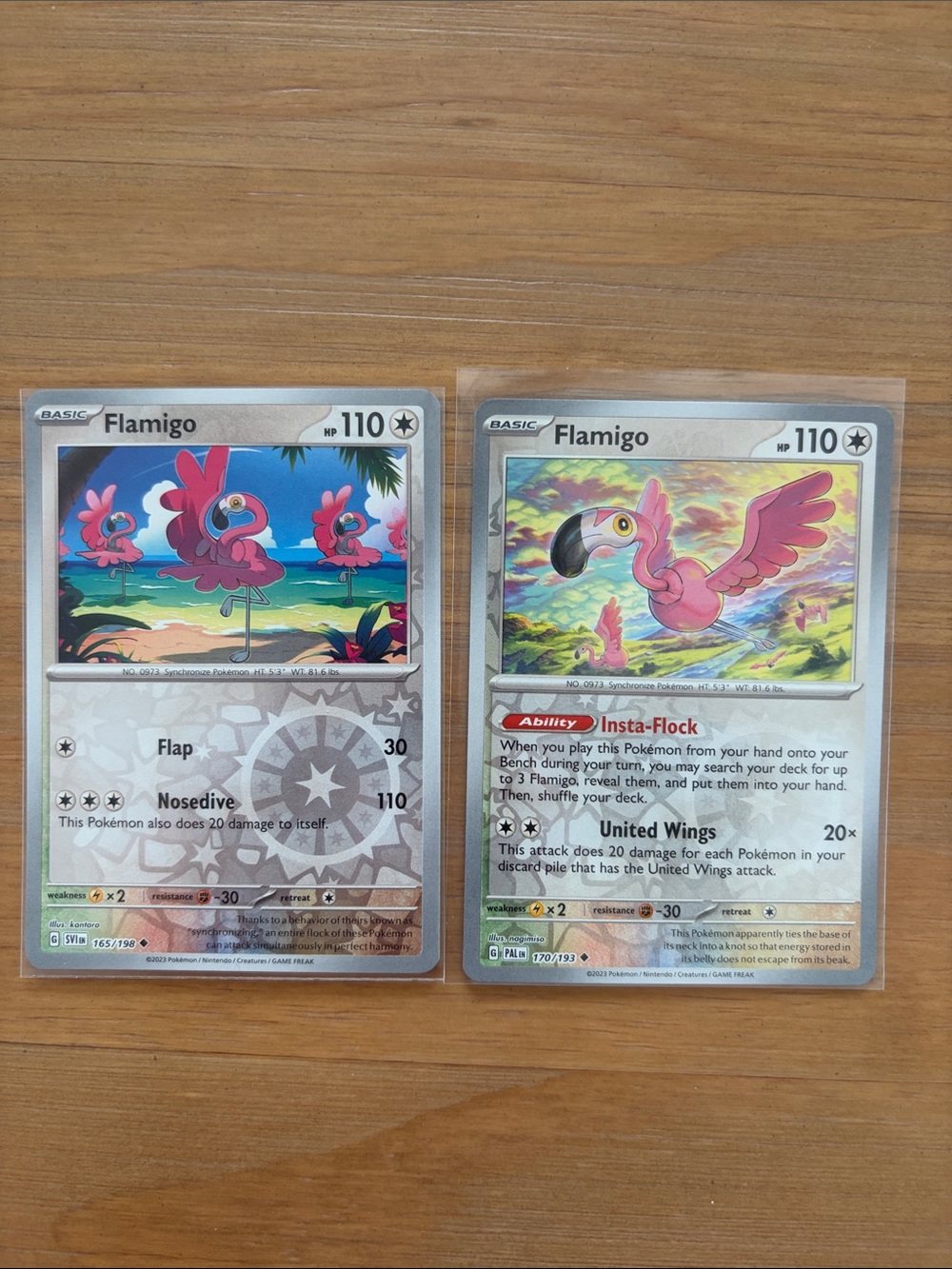 Flamigo Pokémon Card Lot | 2 Reverse Holo Cards | Scarlet & Violet ✨5/$25✨